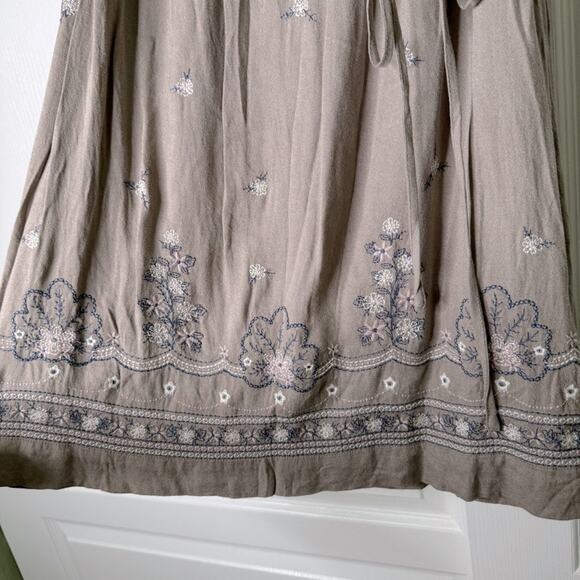 Time and Tru Brown Midi Dress with Blue Accents - Picture 9 of 15